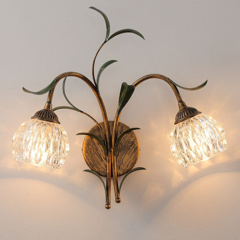 Modern Minimalist Art Glass Flower 1/2-Light Wall Sconce