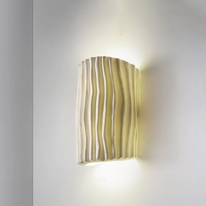 Contemporary Nordic Resin Striped Half Cylinder Wall Sconce