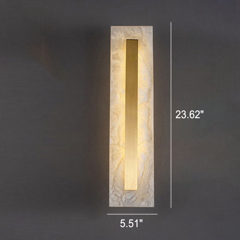 Light Luxury Brass Marble Oval Square LED Wall Sconce