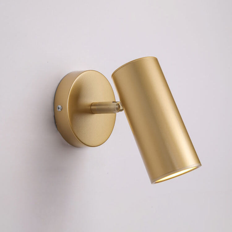 Modern Simplicity Plated Cylindrical Spotlight Wall Sconce