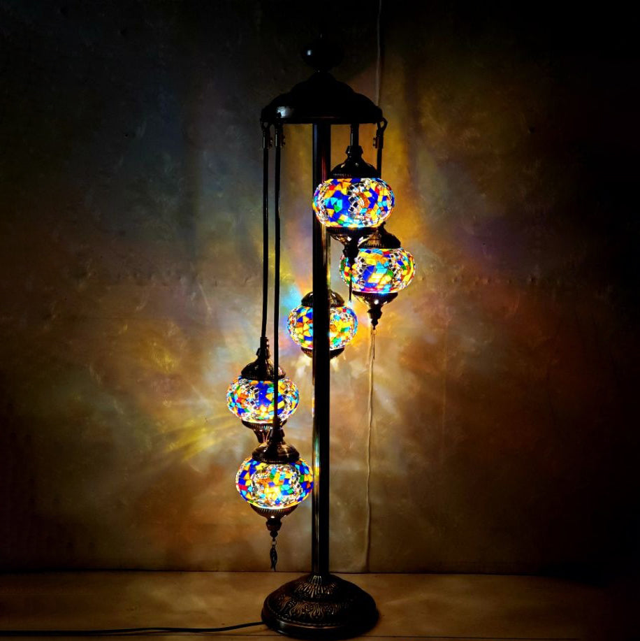 Tiffany Stained Glass 5-Light Floor Lamp