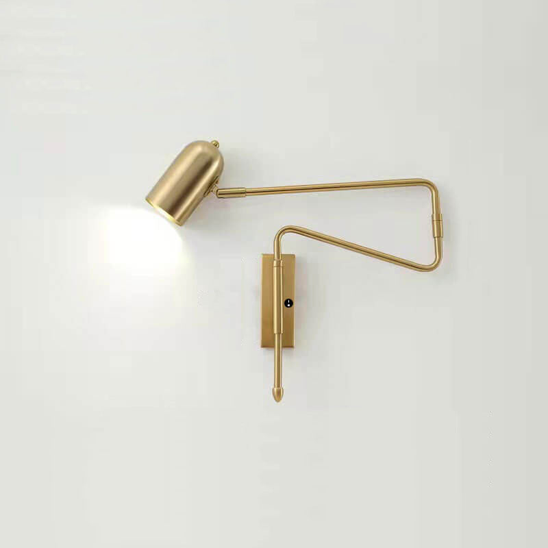 Contemporary Nordic Iron Cylinder Swing Arm Wall Sconce