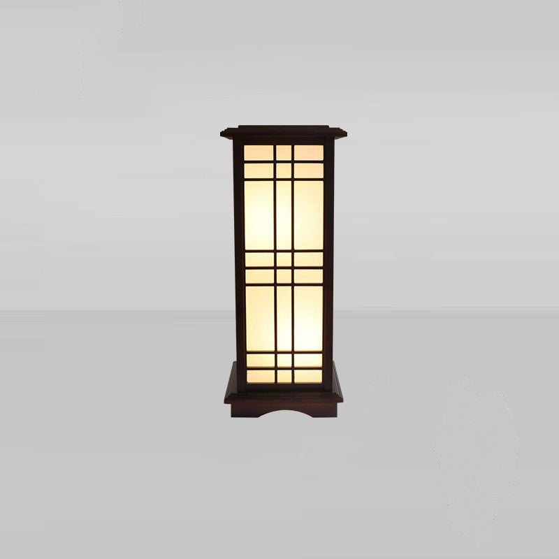 Traditional Chinese Walnut Arc Floor Lamp