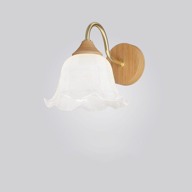 Contemporary Nordic Iron Glass Striped Round Log Wall Sconce