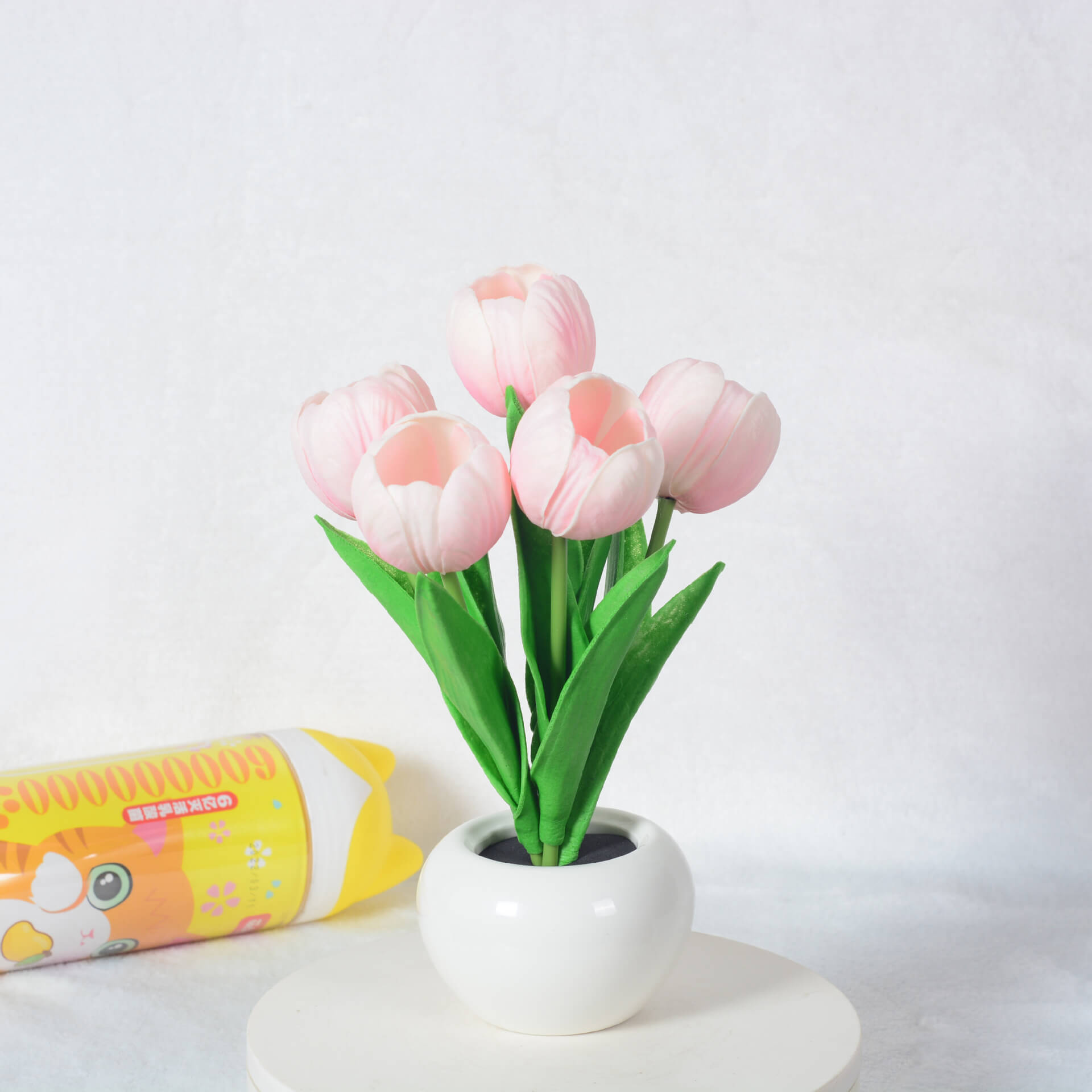 Modern Creative Faux Tulip & Peony LED Night Table Lamp