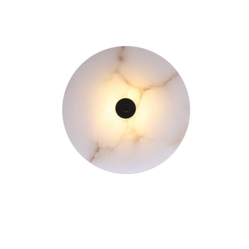 Contemporary Luxury Round Marble Iron LED Wall Sconce