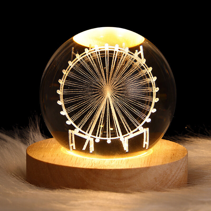 Creative Star System Crystal Ball USB LED Night Table Lamp