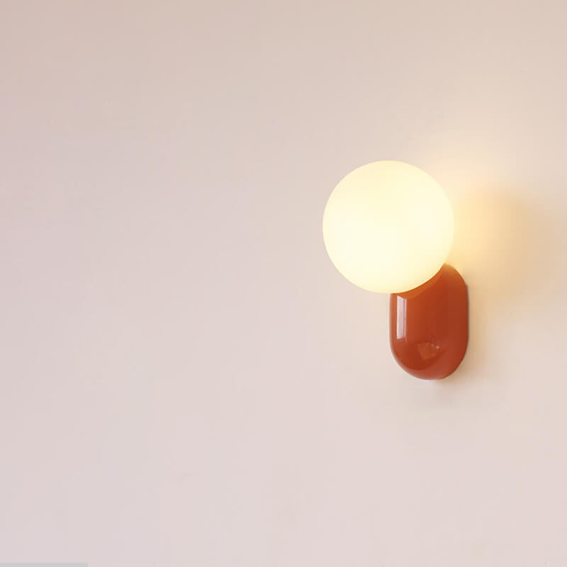 Macaron Cream Style Resin Glass Ball 1-Light Wall Sconce