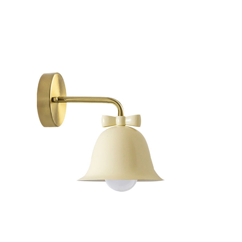 Traditional French Bell Butterfly Round Iron Wall Sconce