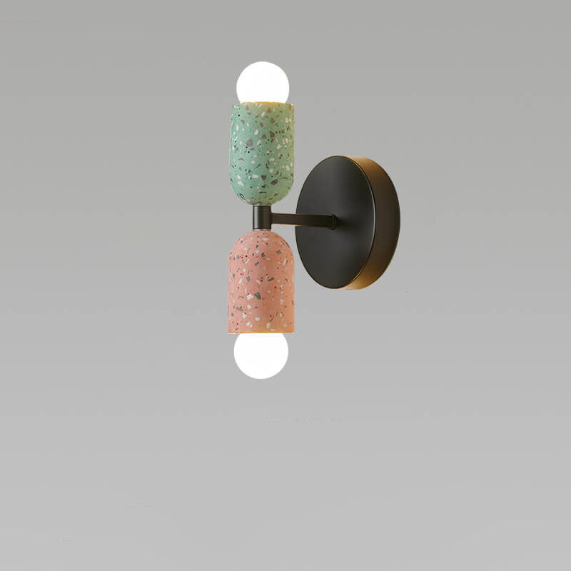 Modern Japanese Wabi-Sabi Iron Cement 2-Light Wall Sconce