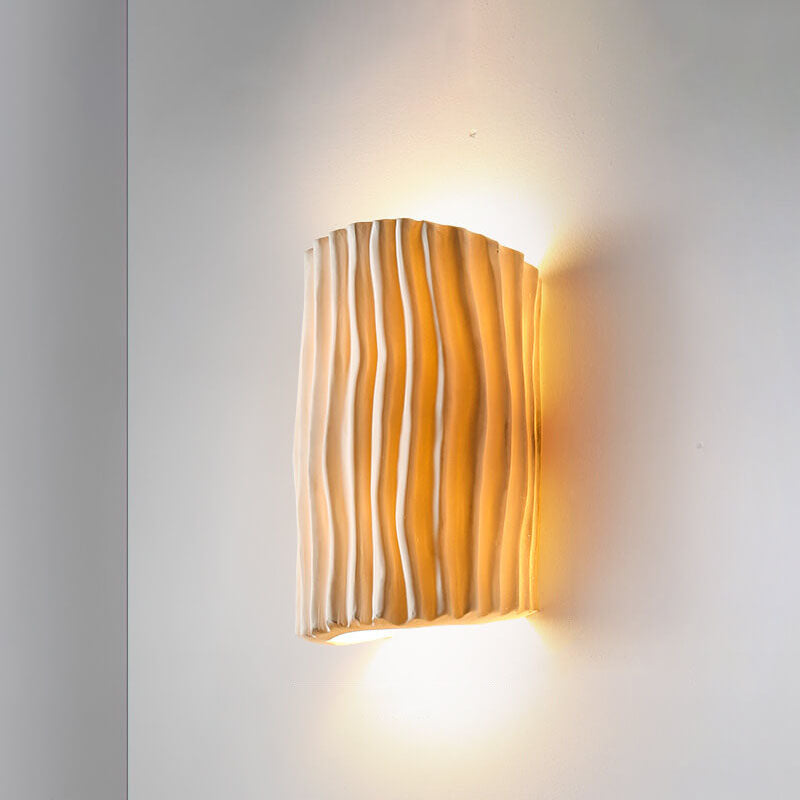 Contemporary Nordic Resin Striped Half Cylinder Wall Sconce