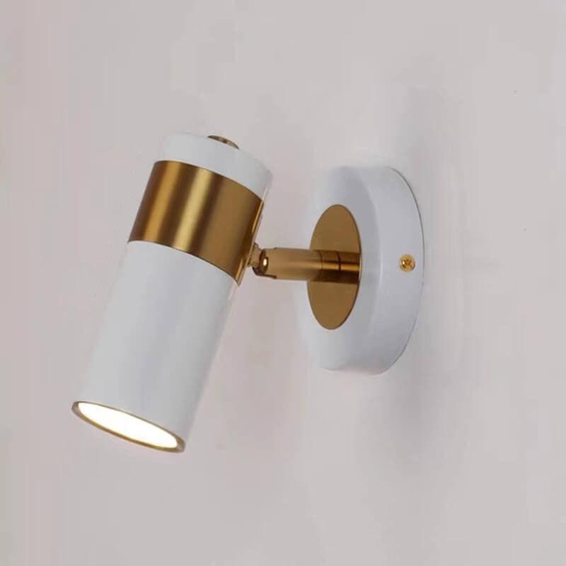 Modern Simplicity Plated Cylindrical Spotlight Wall Sconce