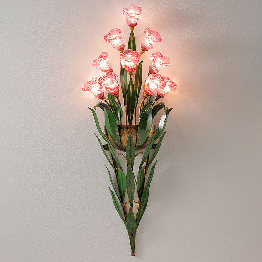 Modern Minimalist Glass Flower 6/10-Light Wall Sconce