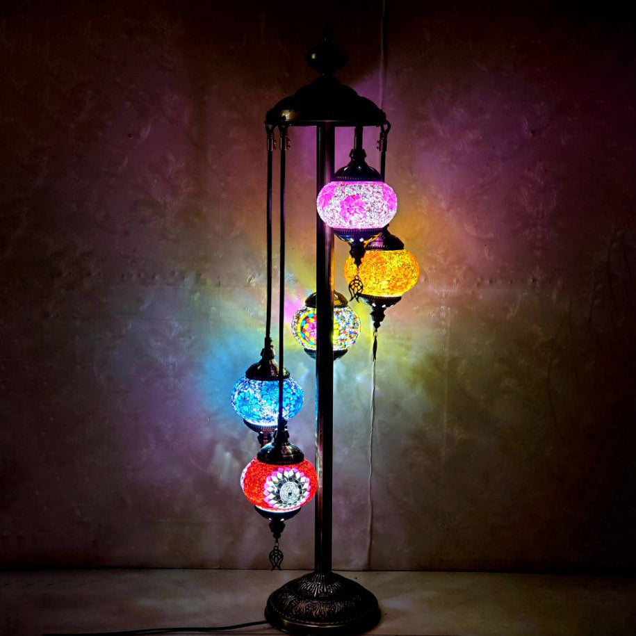 Tiffany Stained Glass 5-Light Floor Lamp
