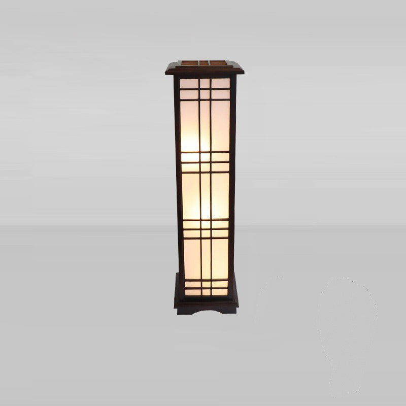 Traditional Chinese Walnut Arc Floor Lamp