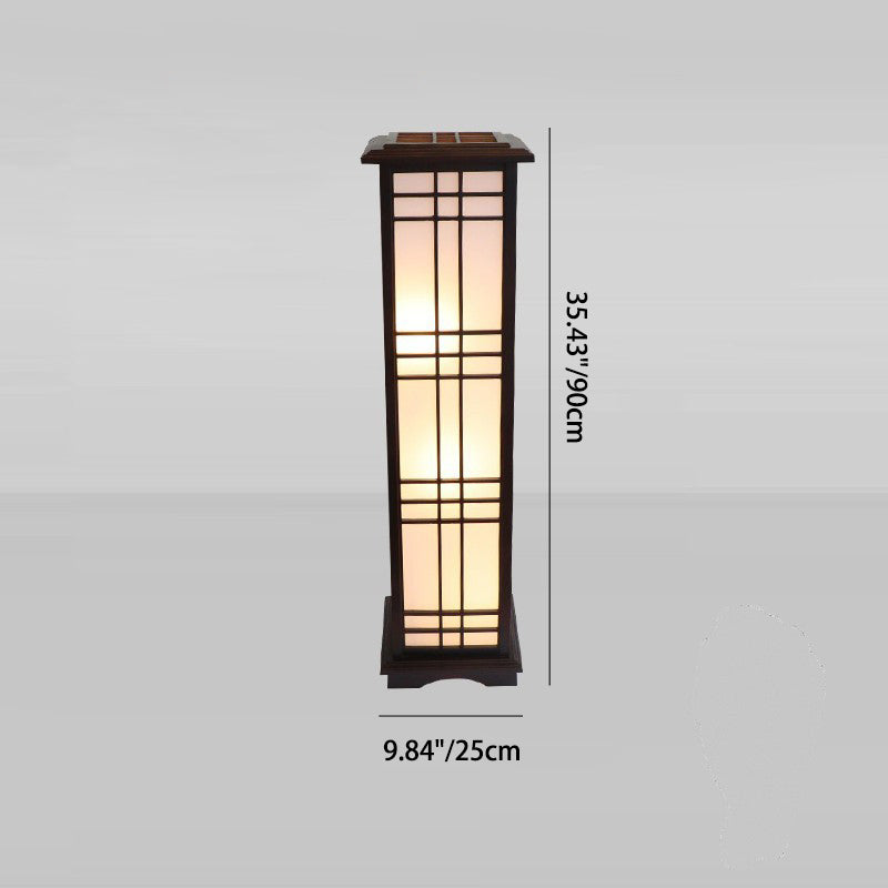 Traditional Chinese Walnut Arc Floor Lamp