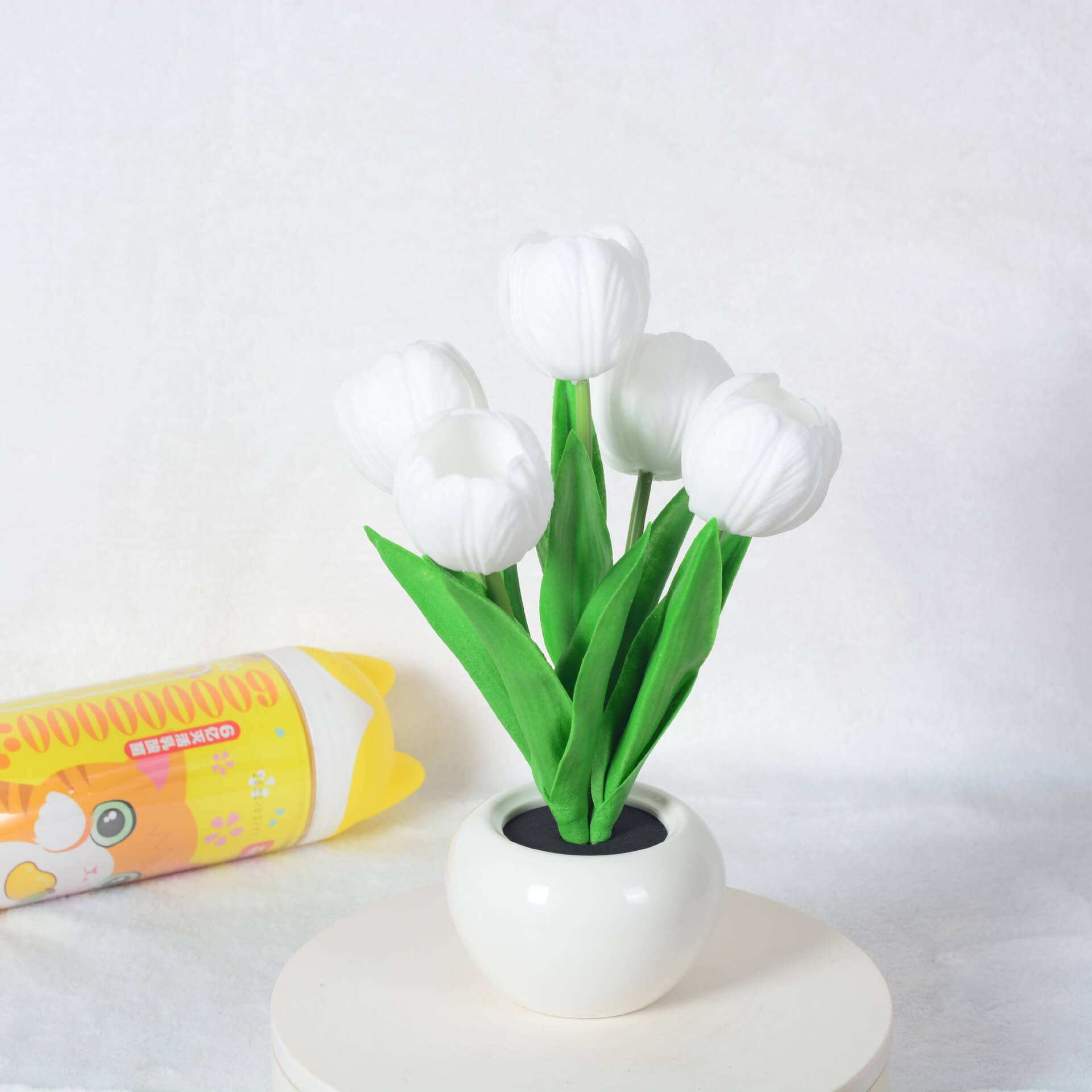 Modern Creative Faux Tulip & Peony LED Night Table Lamp
