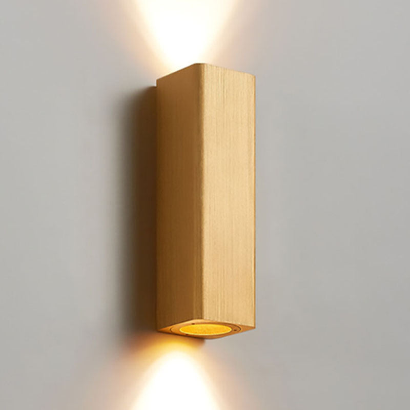Nordic Minimalist Brushed Aluminum Rectangular Wall Sconce