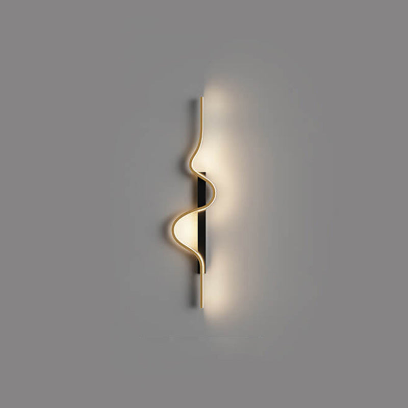 Modern Minimalist Long Wave Design Aluminum LED Wall Sconce