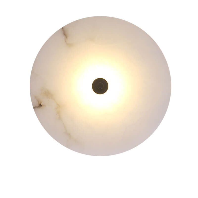 Contemporary Luxury Round Marble Iron LED Wall Sconce