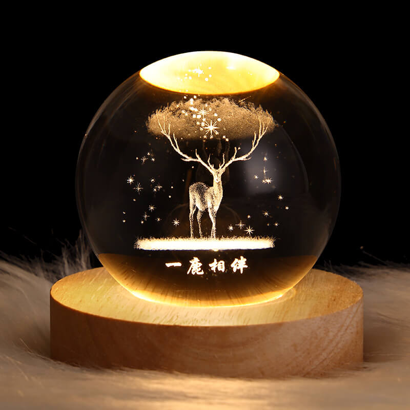 Creative Star System Crystal Ball USB LED Night Table Lamp
