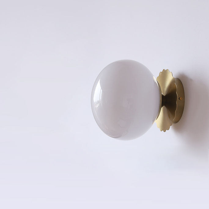Modern Vintage Iron Glass Round Head Wall Sconce
