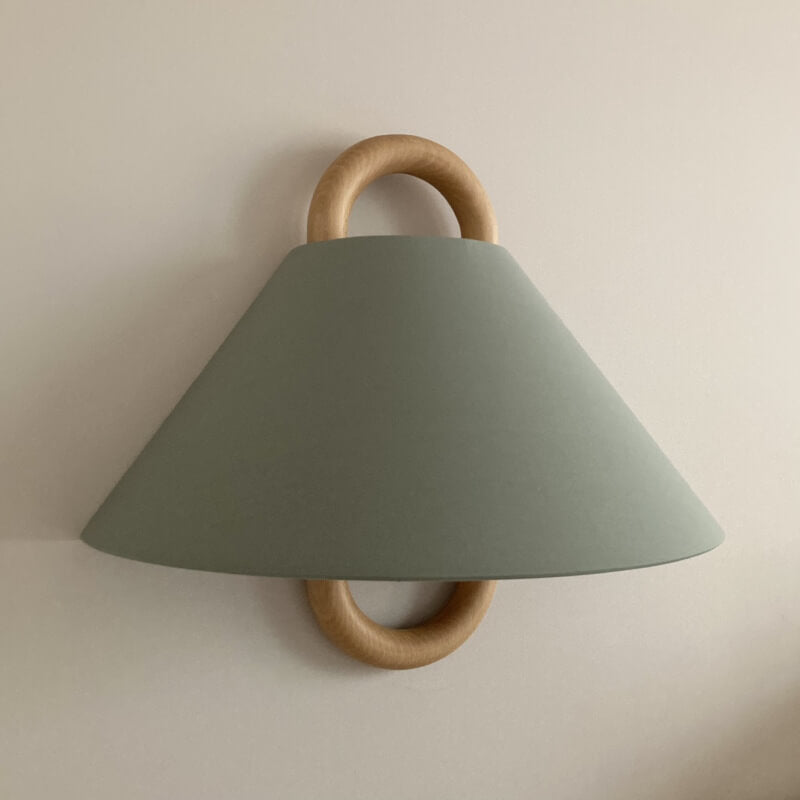 Modern Solid Wood Pleated Semi-Circle Wall Sconce