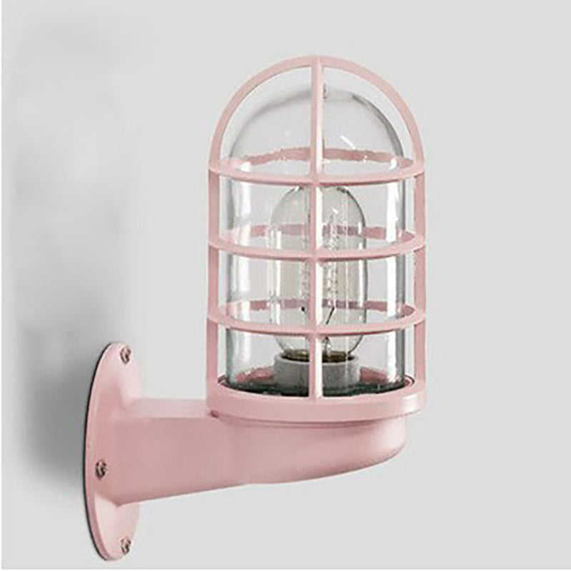 Contemporary Industrial Aluminum Round Cage Wall Sconce