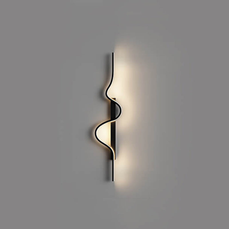 Modern Minimalist Long Wave Design Aluminum LED Wall Sconce