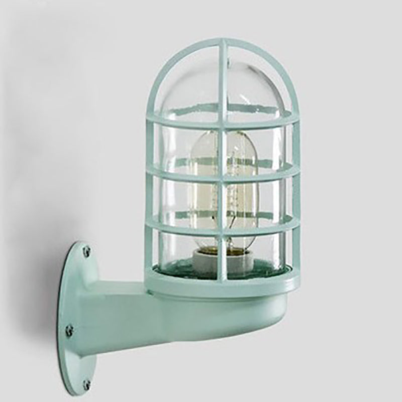 Contemporary Industrial Aluminum Round Cage Wall Sconce