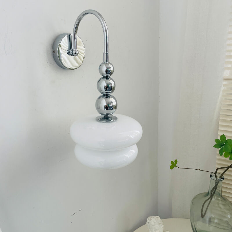 Macaron Cream Gourd Design Glass Shade Wall Sconce
