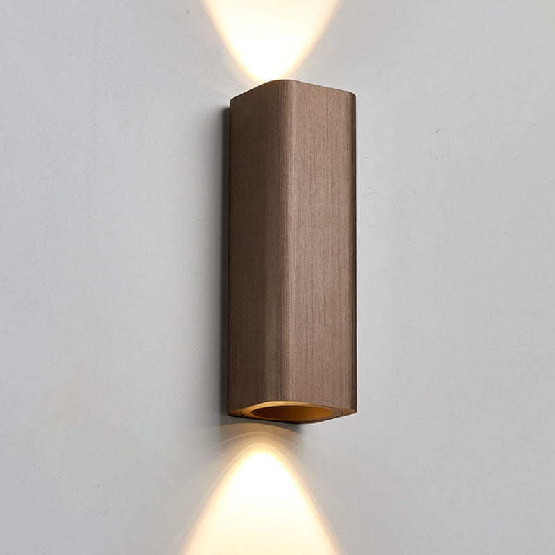 Nordic Minimalist Brushed Aluminum Rectangular Wall Sconce