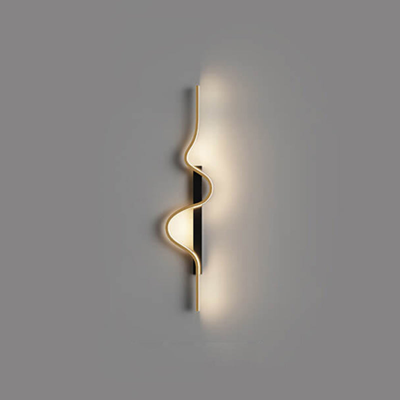 Modern Minimalist Long Wave Design Aluminum LED Wall Sconce