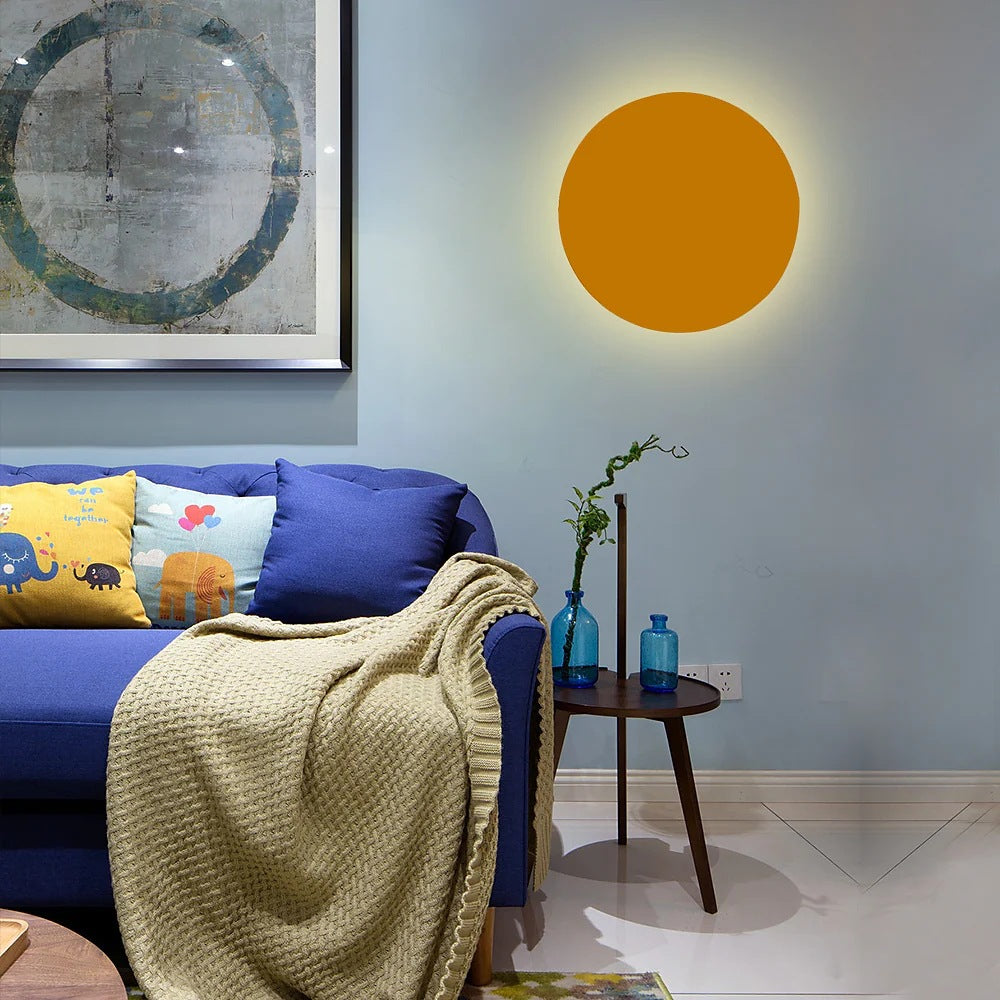 Modern Minimalist Colorful Round Iron LED Wall Sconce