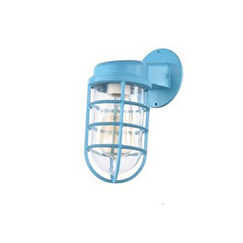 Contemporary Industrial Aluminum Round Cage Wall Sconce