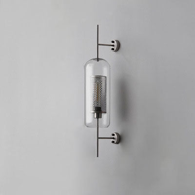 Contemporary Industrial Cylinder Glass Shade Wall Sconce