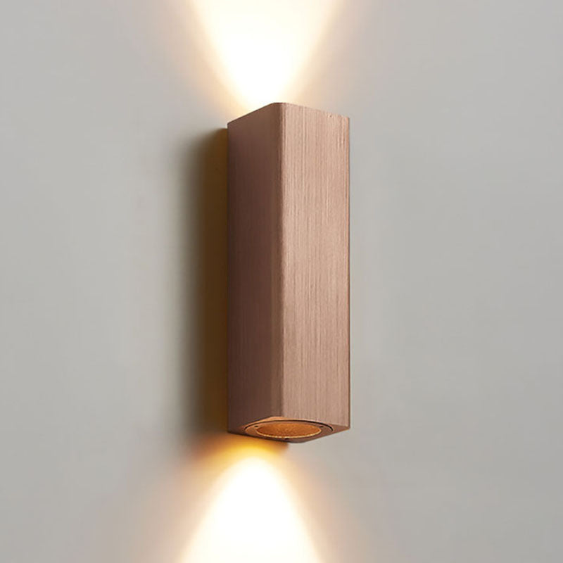Nordic Minimalist Brushed Aluminum Rectangular Wall Sconce