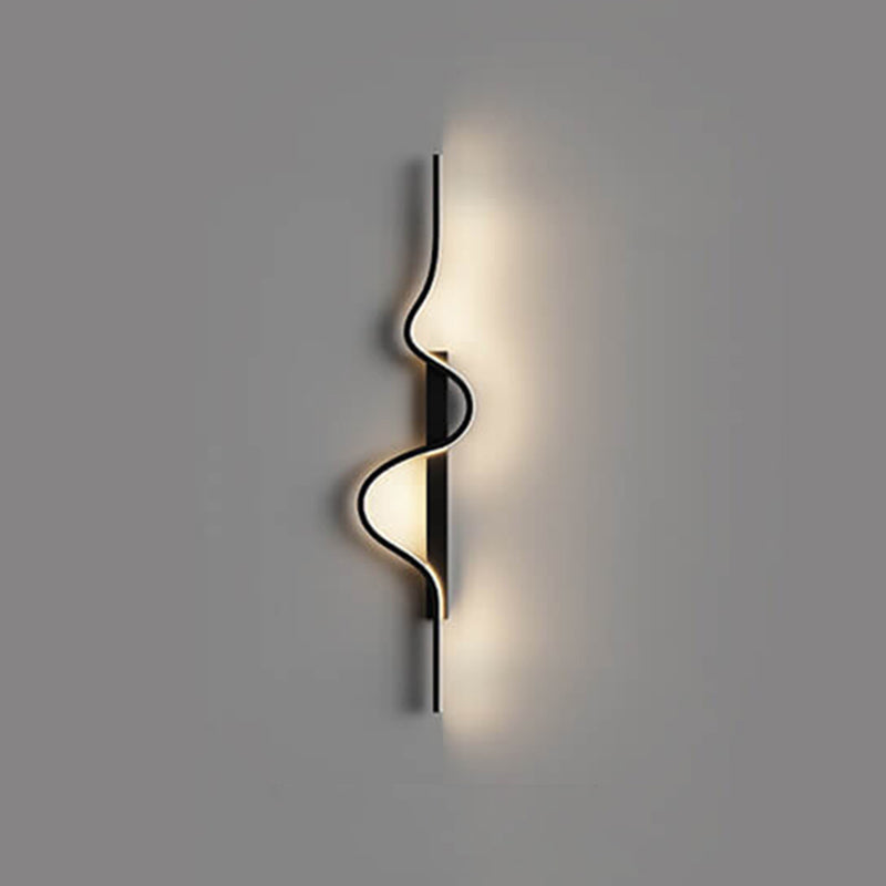 Modern Minimalist Long Wave Design Aluminum LED Wall Sconce