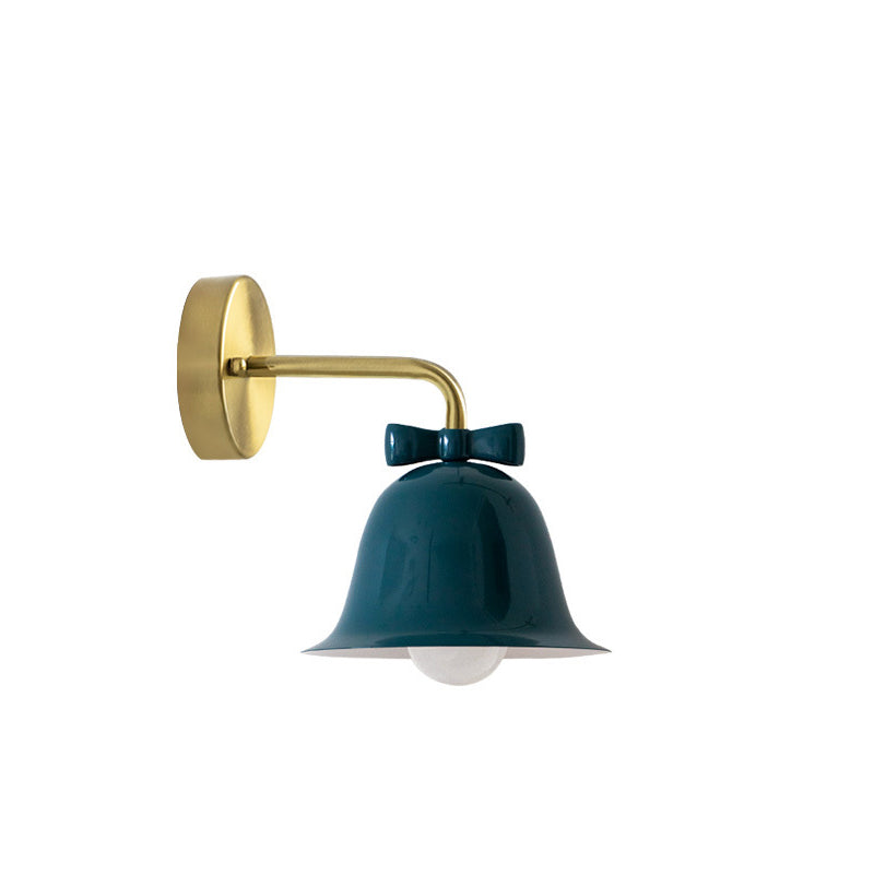 Traditional French Bell Butterfly Round Iron Wall Sconce
