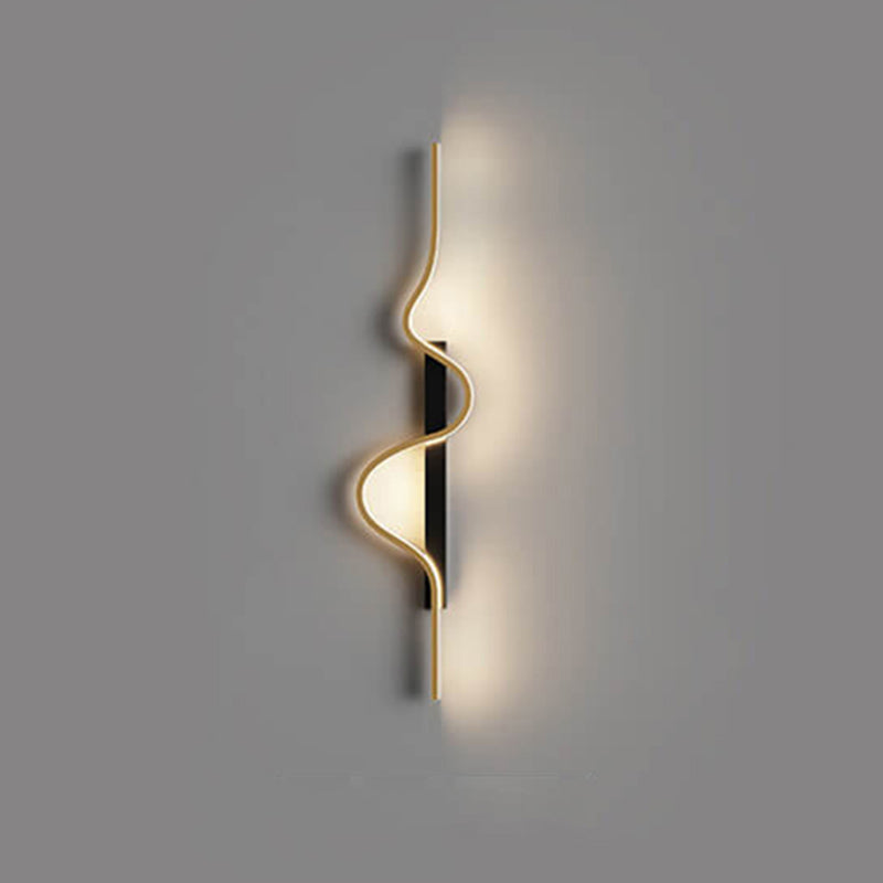 Modern Minimalist Long Wave Design Aluminum LED Wall Sconce