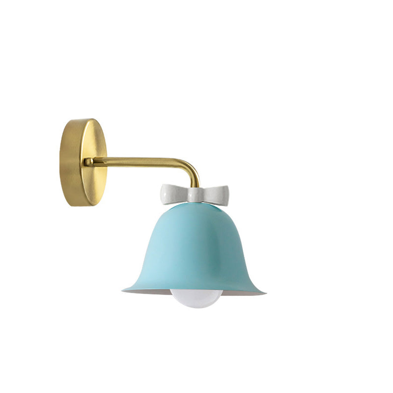 Traditional French Bell Butterfly Round Iron Wall Sconce