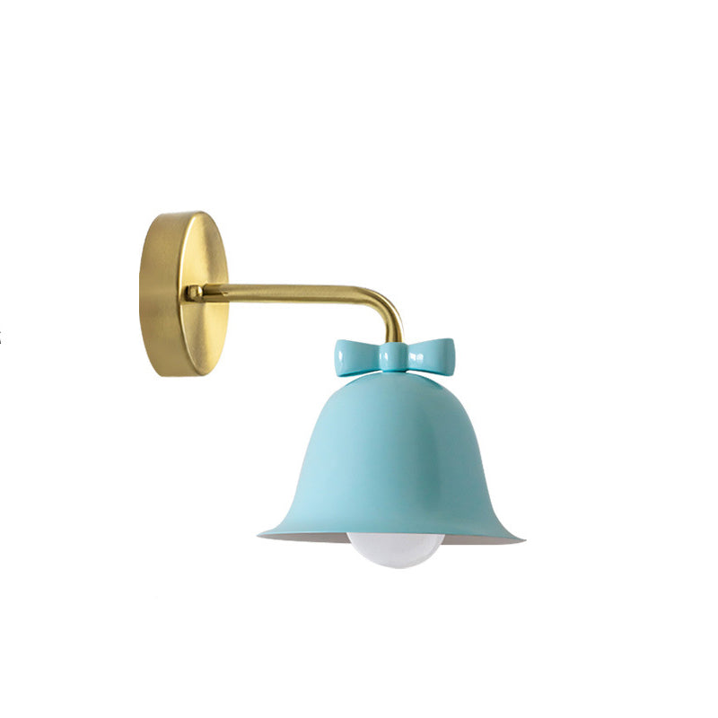Traditional French Bell Butterfly Round Iron Wall Sconce