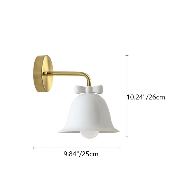Traditional French Bell Butterfly Round Iron Wall Sconce